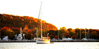 Moored in a Fiery Harbor - Panorama