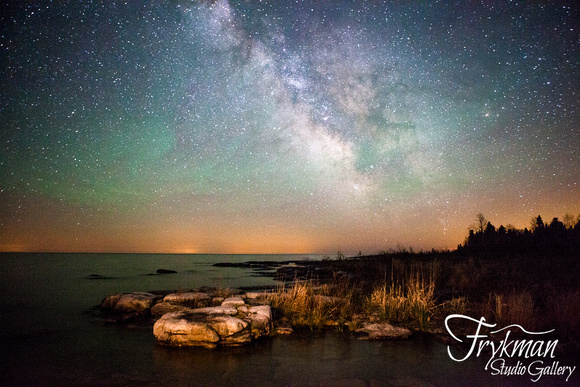 Milky Way over Lake Michigan Shoreline - HZ (image #4145)