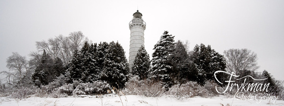 Cana Island Lighthouse in Winter - Panorama