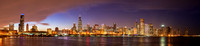 skyline at night of Chicago, Illinois