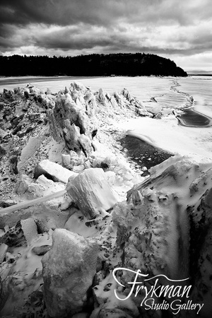 ice shoves at little sister bay, door county, wi
